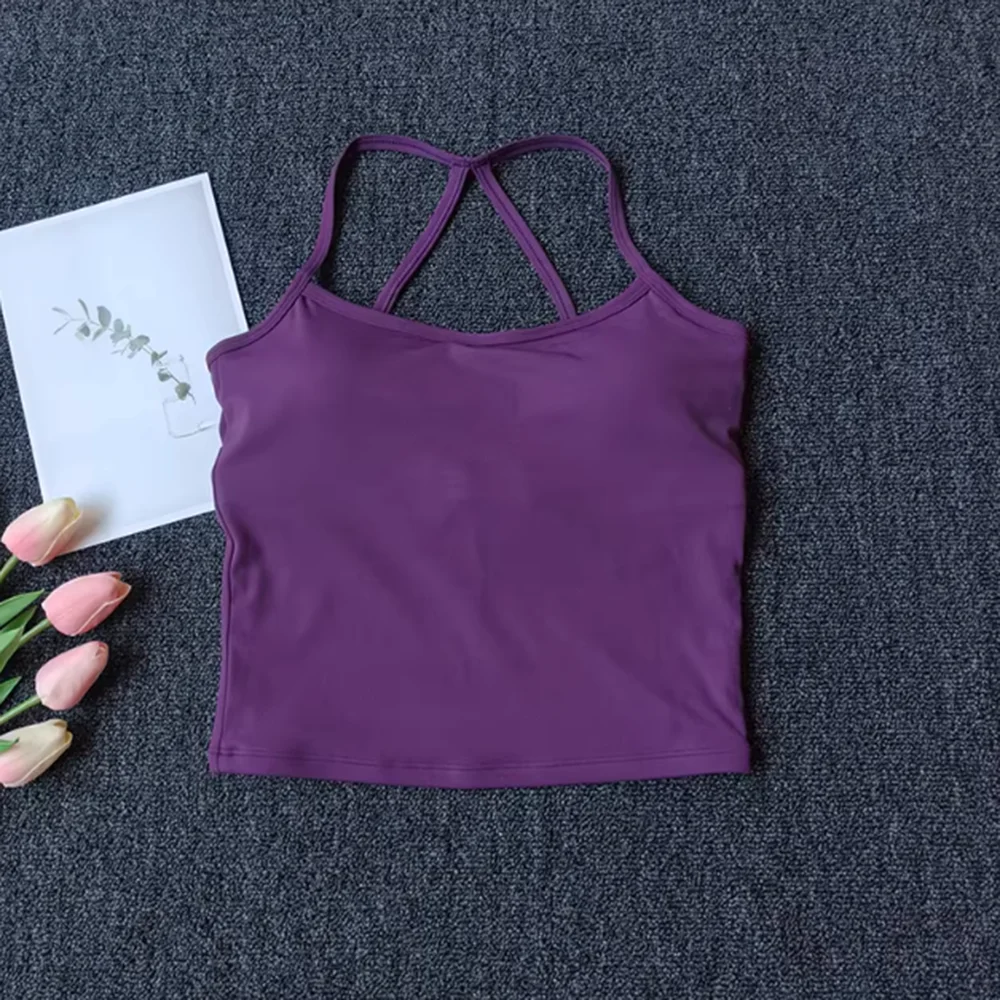 Chaleco Deportivo de Verano con Relleno en el Pecho para Mujer, Sujetador Deportivo con Sensación de Segunda Piel para Correr, Fitness y Yoga