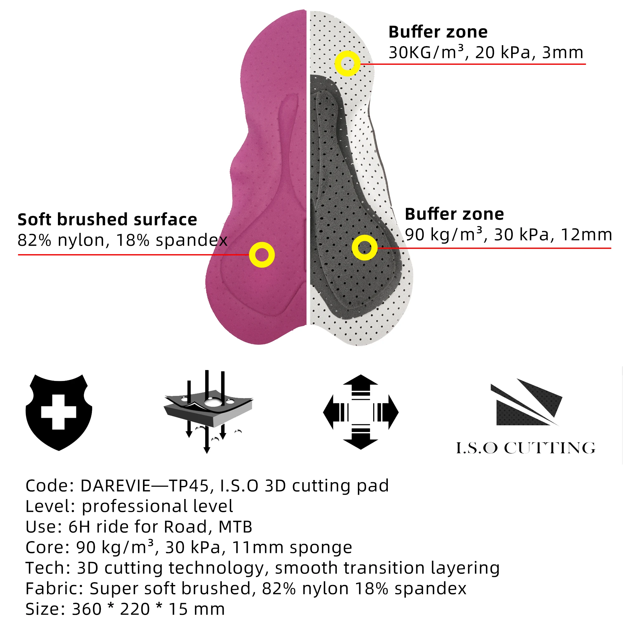 DAREVIE Pantalones cortos de ciclismo para hombre Bretelle Seamless 2.0 PRO nivel hombres mujeres pantalones cortos de ciclismo para hombre pantalones cortos de ciclismo para hombre