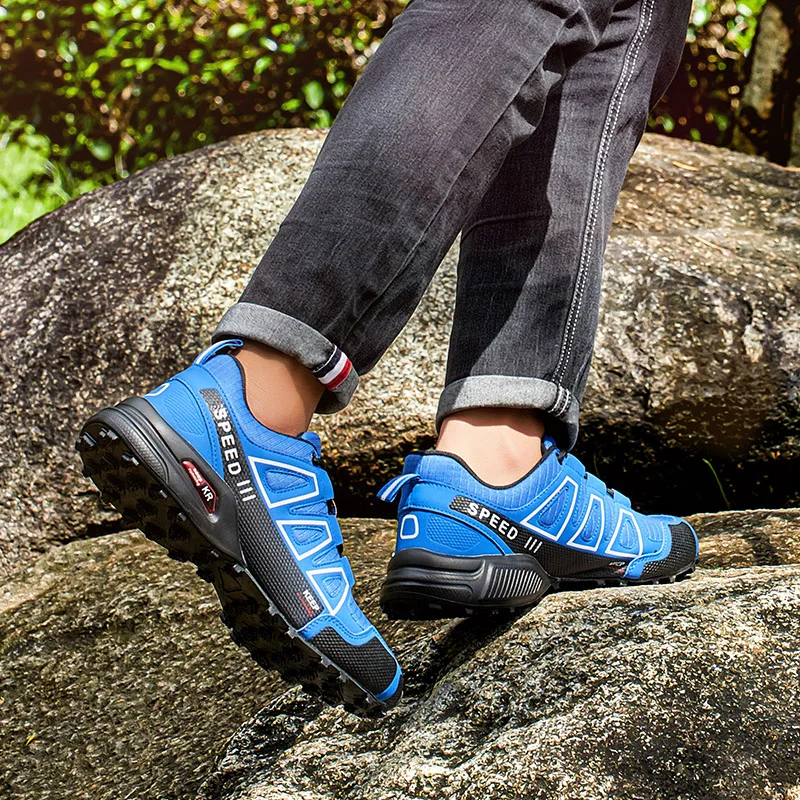 Zapatos de senderismo para hombre, zapatos de entrenamiento tácticos antideslizantes con suela de goma para exteriores, zapatos deportivos ligeros y cómodos para senderismo y viajes