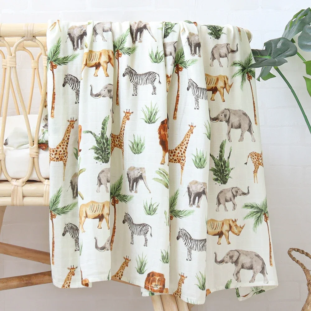 Manta de algodón de bambú suave para bebé, envoltura de súper muselina para cochecito infantil, cubierta de lactancia, Toalla de baño de 120x120cm