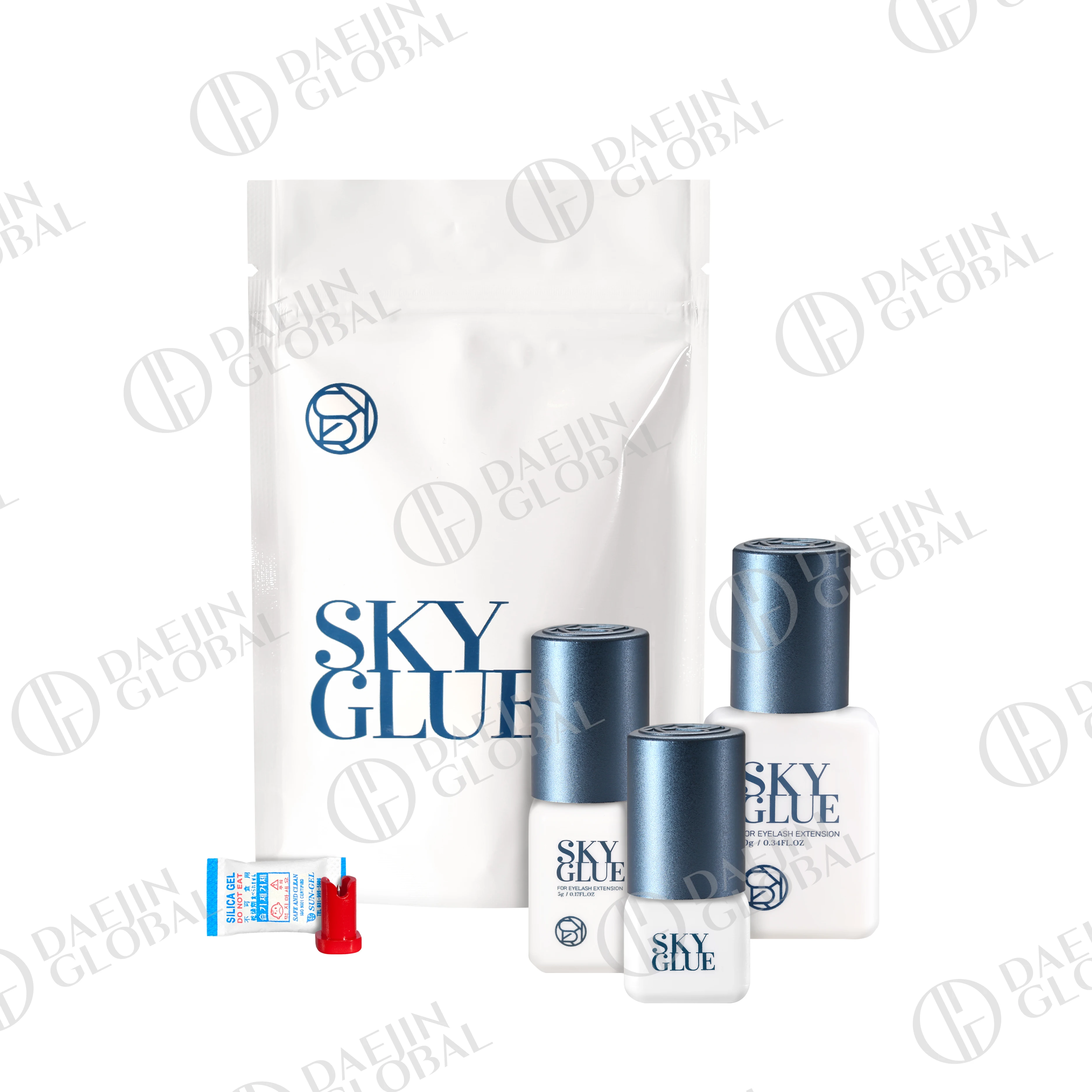 Lote de 10 Botellas de Pegamento Original Coreano para Extensiones de Pestañas Sky Glue con Tapa Roja, Tiempo de Secado de 1-2 Segundos, Duración de 6-7 Semanas, Pegamento Más Rápido y Fuerte