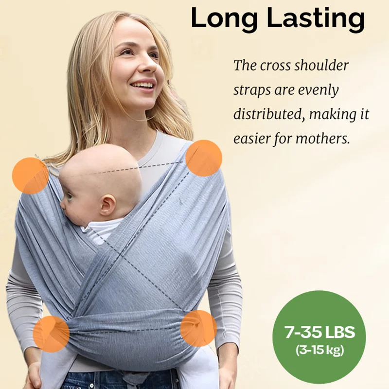 PANGDUBE Portabebés ergonómico con cabestrillo para bebé, cabestrillo de canguro de algodón suave para recién nacidos hasta 36 meses, cómodo portabebés frontal