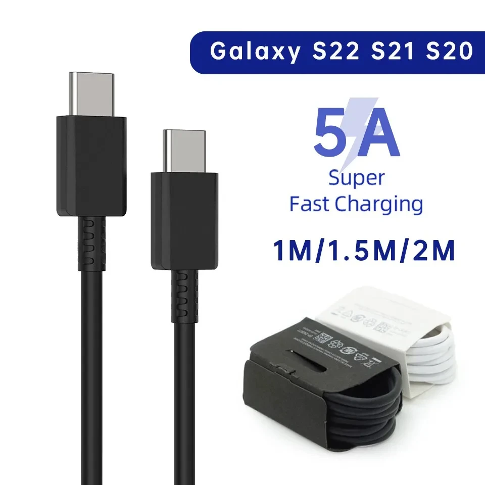 Cable USB tipo C de carga súper rápida, Cable de datos PD de 45W para Samsung Galaxy S20, S21, S22, S23, Ultra Note 10, 5G, 20, A53, A54, 2 uds.