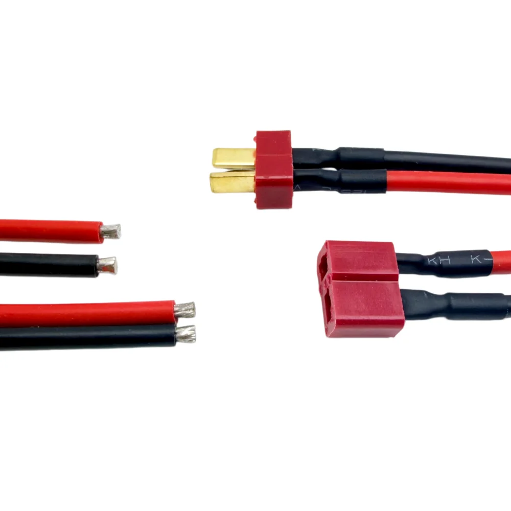 4 Conectores Deans T Macho/Hembra con Cable de Silicona Suave 14AWG para Batería Lipo RC, Cable de Expansión, Venta al por Mayor