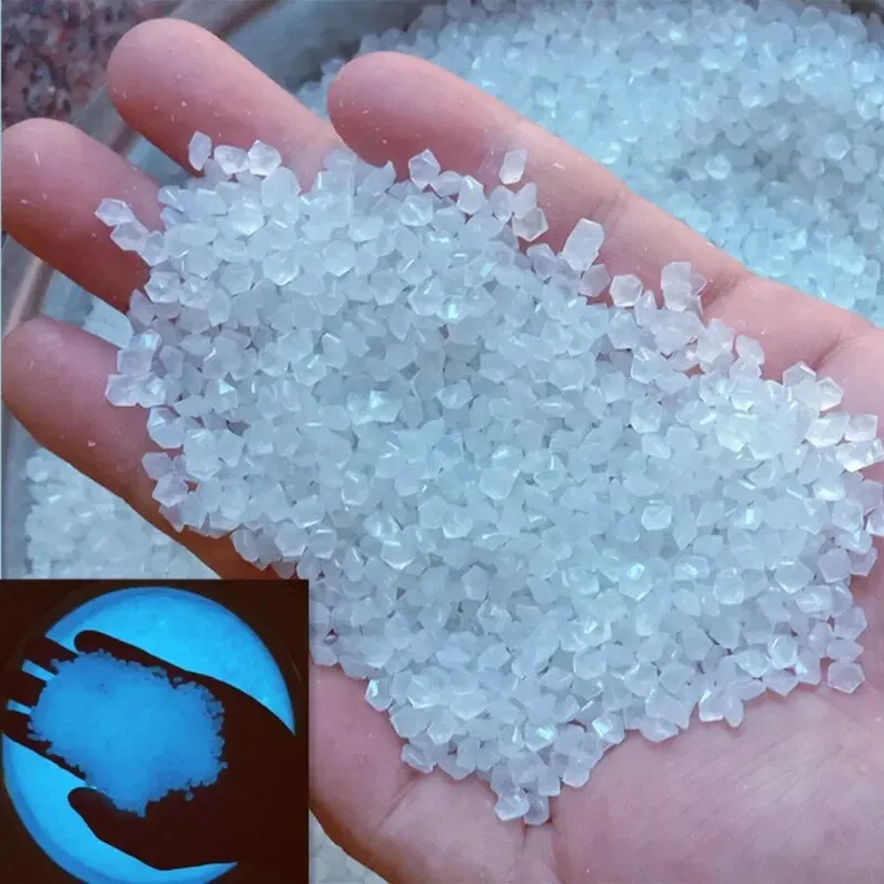1000 Uds. De arena luminosa de 3-5mm que brilla en la oscuridad, guijarros de piedra para el hogar, jardín, patio, camino al aire libre, decoraciones para césped, pecera, decoración de acuario