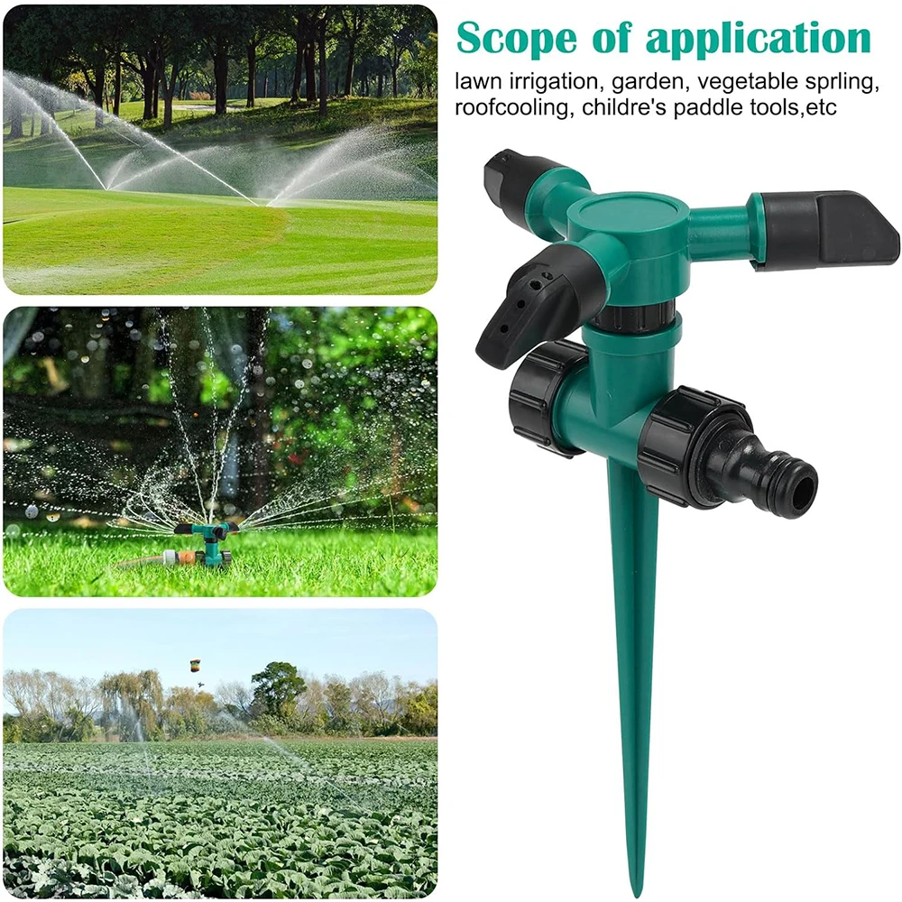 Aspersor automático de jardín, aspersor de riego de jardín, agua giratoria de 360 grados para riego agrícola