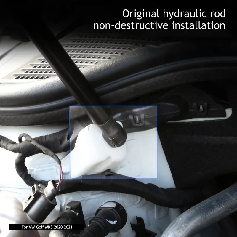 Para VW Golf 8 MK8 2020 2021 2022 2023 2024, capó de estilo de coche, barras de soporte de elevación de choque de Gas, accesorios de varilla de soporte