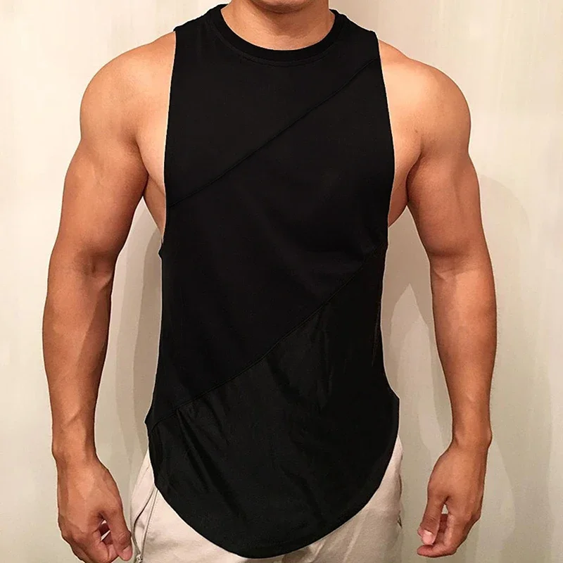 Camisetas sin mangas deportivas blancas para hombre, camisetas sin mangas para entrenamiento físico y gimnasio, camiseta interior holgada informal de Color sólido para verano