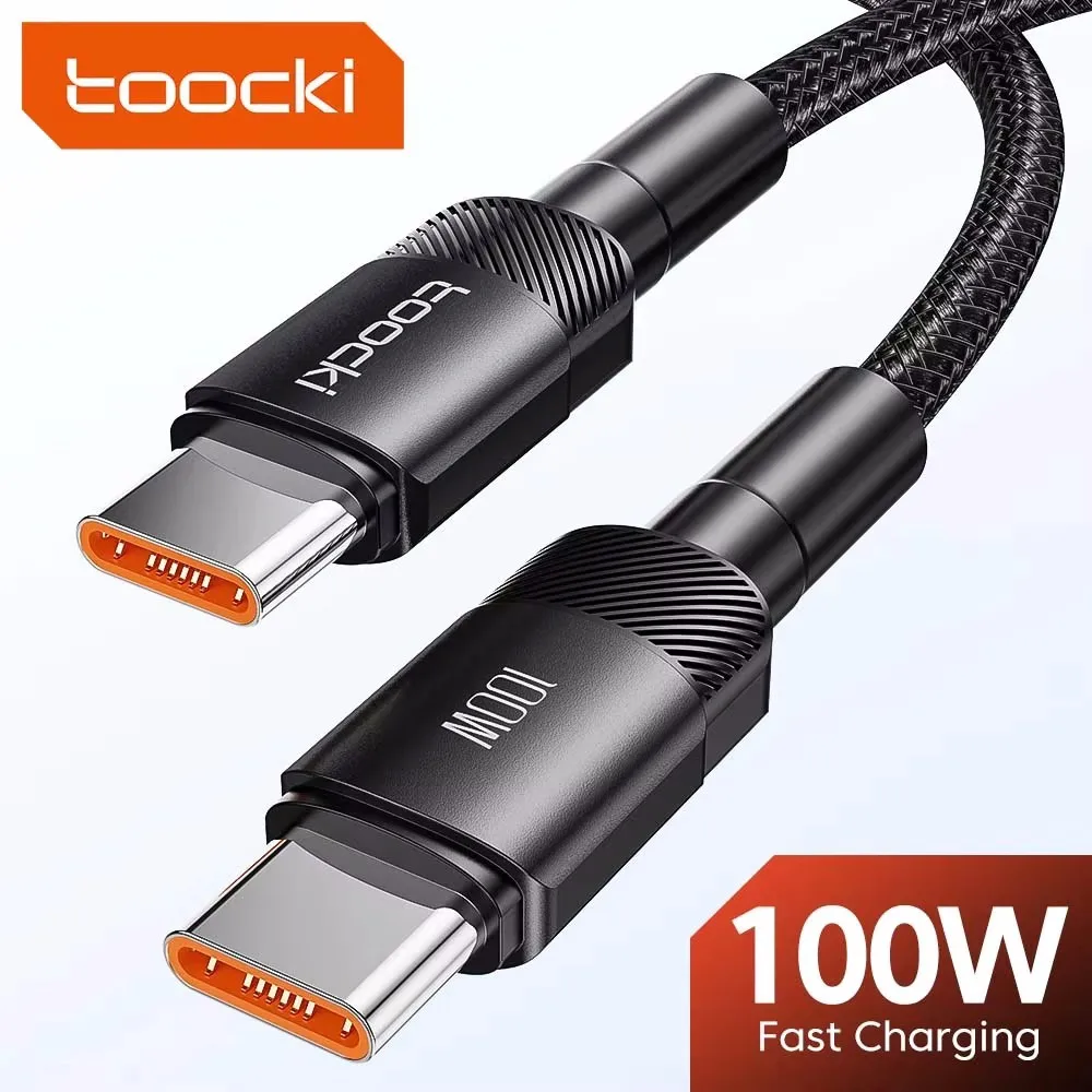 Toocki 100W tipo C a USB C Cable PD carga rápida USB C cargador de teléfono móvil Cable de datos para Huawei Xiaomi Samsung Laptop Tablet