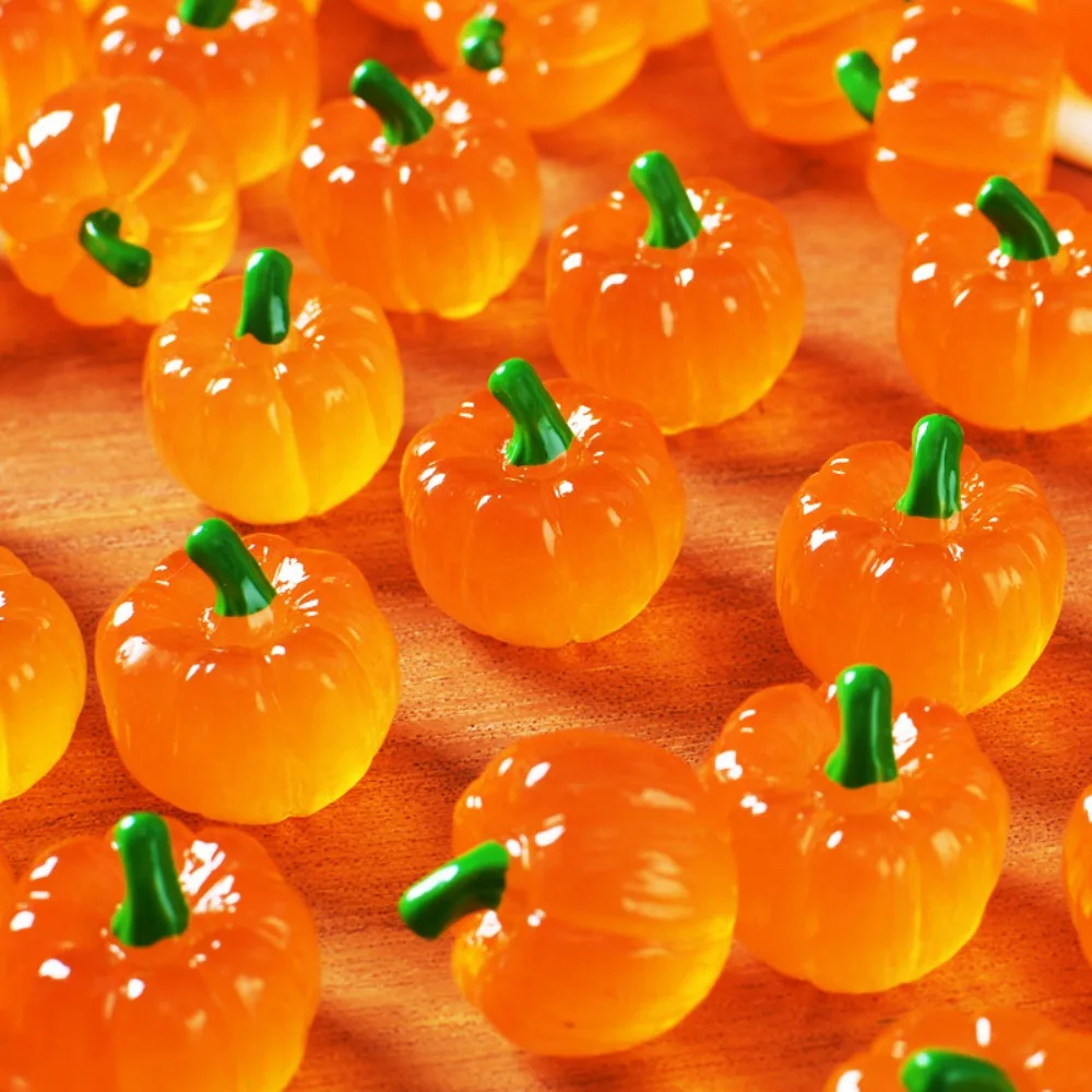 10-100 Piezas de Mini Calabazas de Resina Transparente para Halloween, Pequeñas Figuras de Calabaza, Accesorios para Micropaisajes, Decoración DIY para Jardín de Hadas