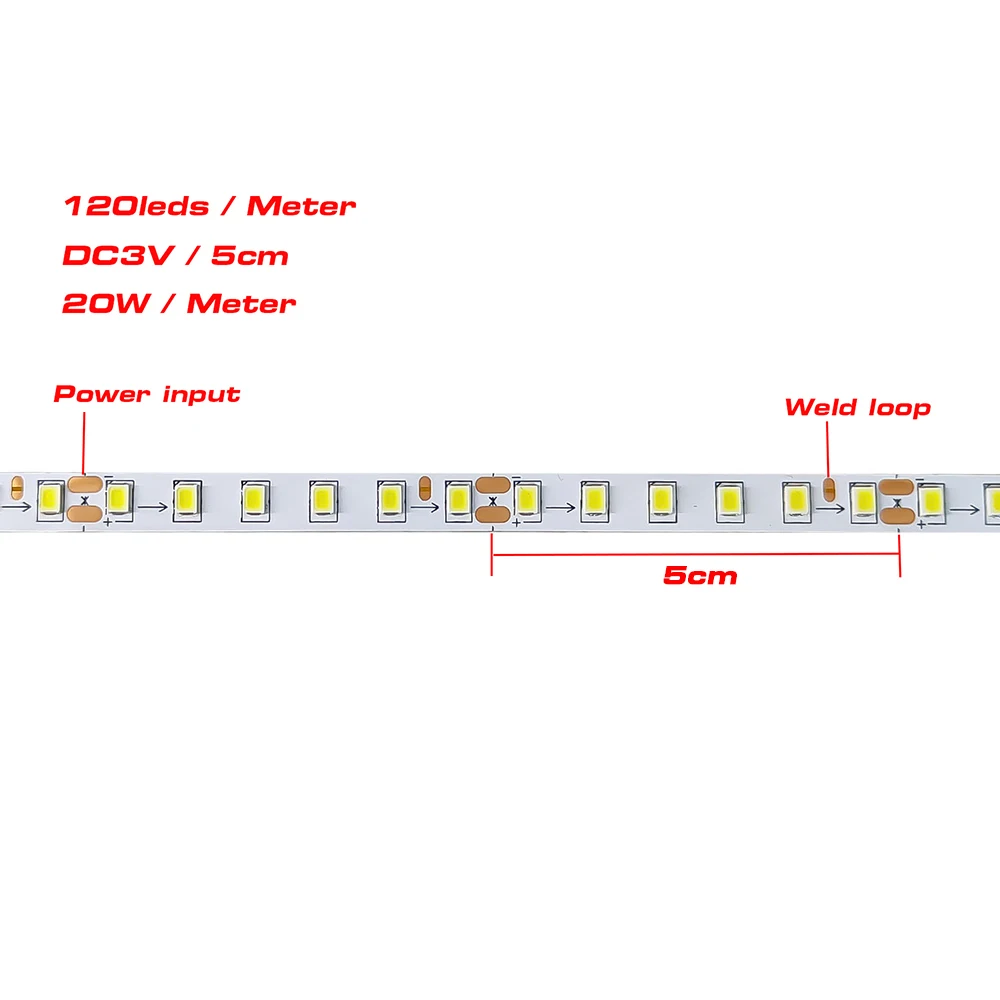 5 metros/rollo SMD2835 cinta LED 100Leds 120Leds 180Leds tira de LED de corriente constante blanco, cálido y neutro para lámpara de Panel