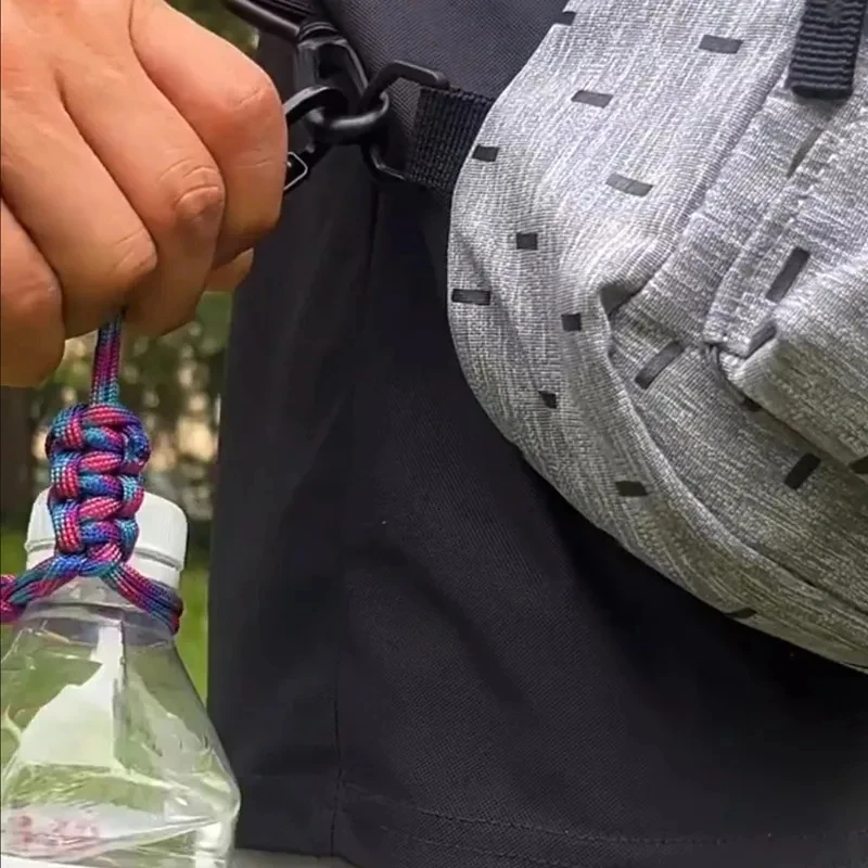 Correa Multifuncional para Botella de Agua con Cordón de Paracord para Exteriores, Correa Universal Portátil para Botella de Agua para Mochila, Sombrero, Agua Mineral