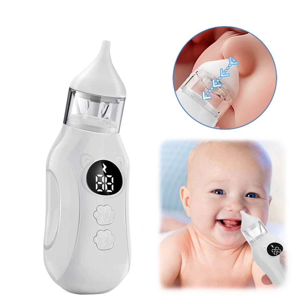Aspirador Nasal para bebé, limpiador de nariz eléctrico para bebé recién nacido, dispositivo de succión de nariz de 9 velocidades, succionador de moco para bebé de poco ruido