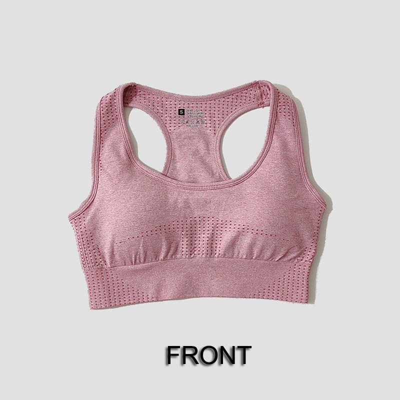 Top Deportivo Sin Costuras para Gimnasio, Fitness, Running, Yoga, con Relleno y Efecto Push-Up para Mujer