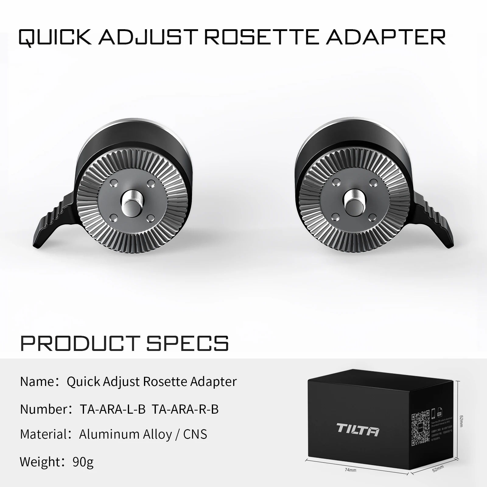 TILTA TA-ARA-L-B Adaptador de roseta de ajuste rápido Roseta estándar ARRl negra