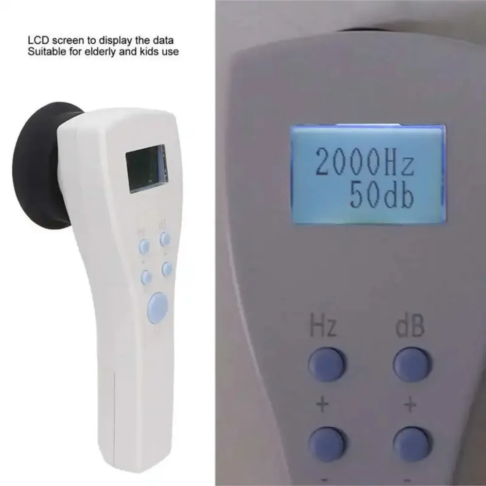 Audiómetro de mano, prueba de adquisición auditiva portátil, máquina S, pantalla LCD legible, control ligero, atenuación auditiva, ancianos y niños