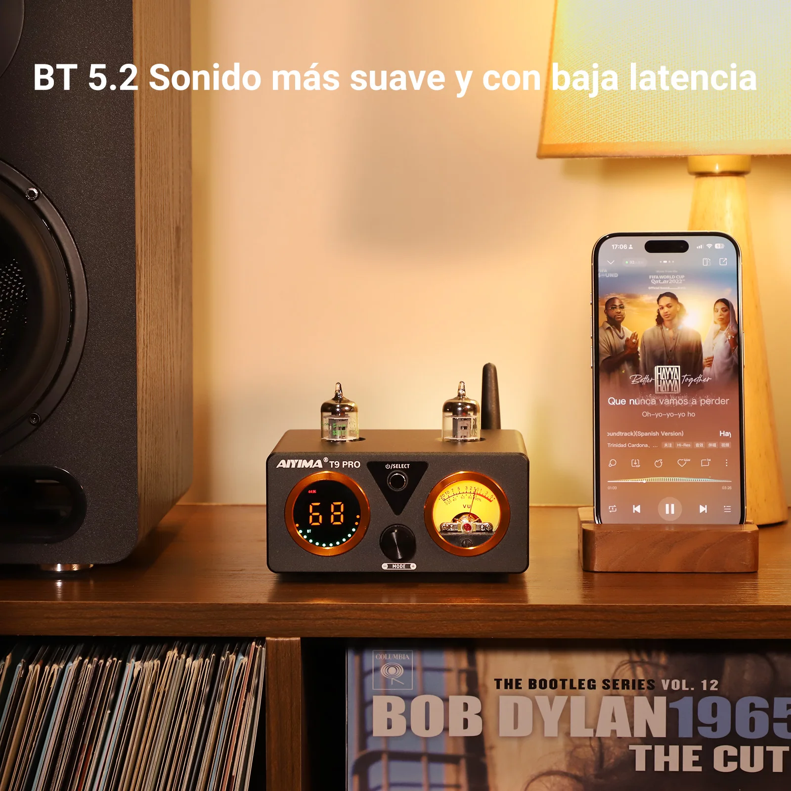 AIYIMA T9 PRO APTX HD amplificador Bluetooth Audio 100Wx2 amplificador de potencia estéreo HiFi USB DAC COAX OPT VU medidor amplificador de tubo