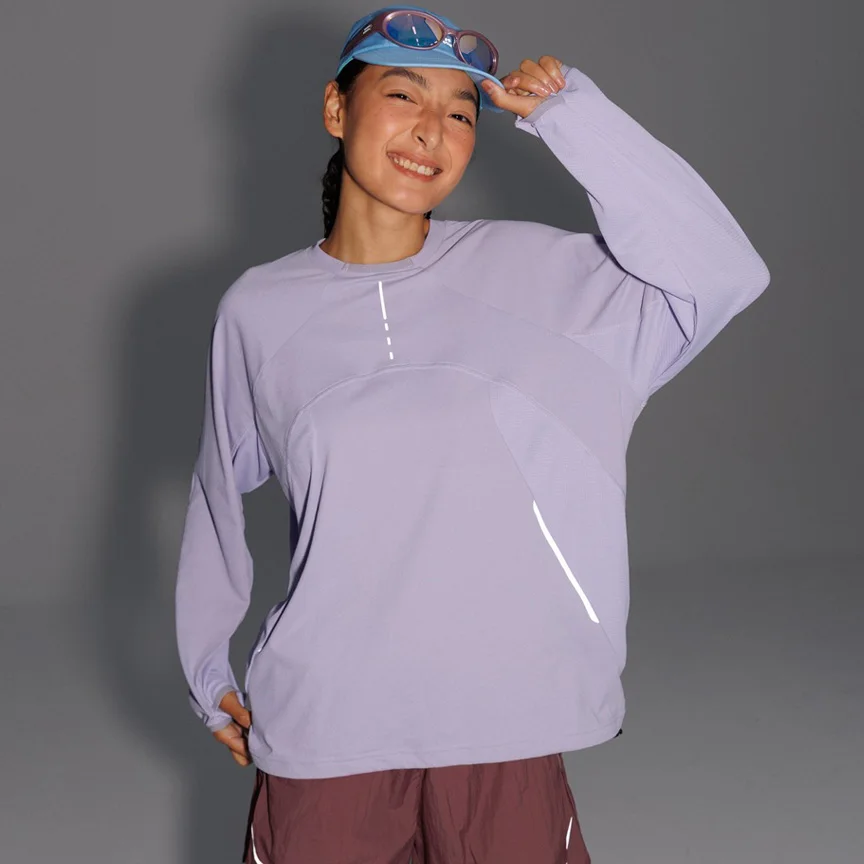 Camiseta holgada informal para deportes al aire libre, camiseta de manga larga de secado rápido para hombres y mujeres, ropa de calle para parejas, camisetas para correr y ciclismo
