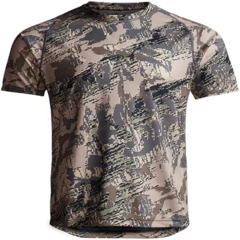 Semmer-Camiseta de manga corta para hombre, tripulación ligera, secado rápido, estampado de camuflaje, ropa de caza, Verano