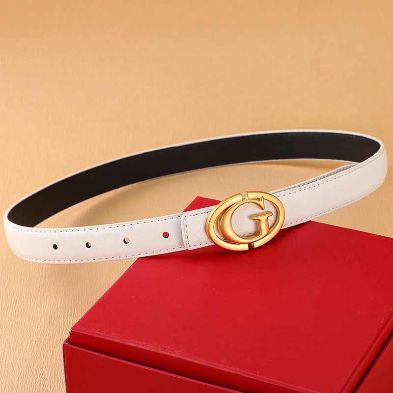 2025 nuevo cinturón fino de 25mm de marca de lujo famoso diseñador de moda cinturón Reversible para mujer faja de cuero cinturón de vestir para mujer