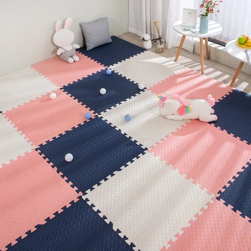 Alfombra de juego de espuma para bebé, tapete de rompecabezas para niños, baldosas de ejercicio entrelazadas, alfombra de juguete, alfombra suave de 30x30x1cm, 16 Uds.