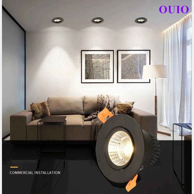 Luces empotradas redondas regulables LED 20W 15W 12W 9W 7W 5W COB lámparas de techo focos AC90 ~ 260V controlador de potencia de iluminación interior