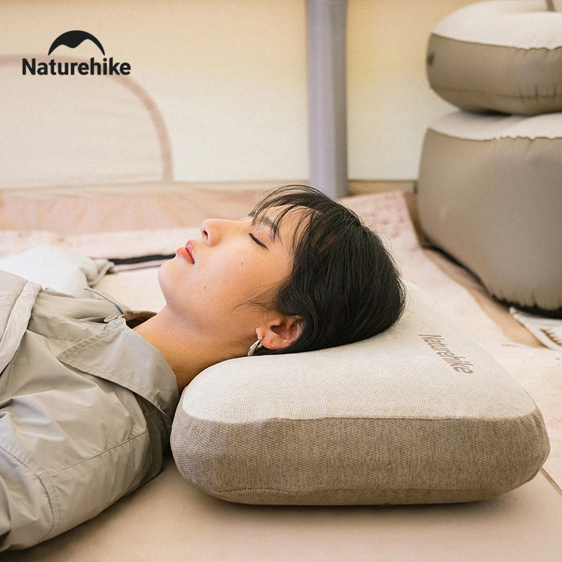 Naturehike-almohada plegable ultraligera para acampar, cojín de espuma viscoelástica para dormir, almacenamiento portátil para exteriores, viaje, avión, Playa