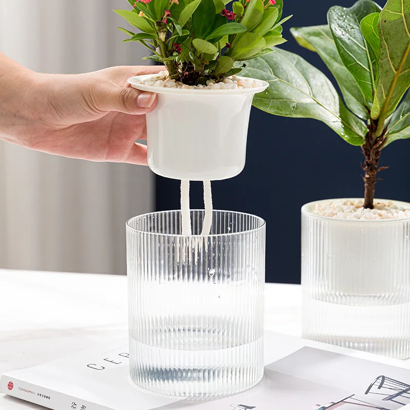 Maceta de autorriego para interiores, maceta de plantas hidropónicas suculentas, Mini macetas, pecera, maceta de mesa, decoración de bonsái para el hogar