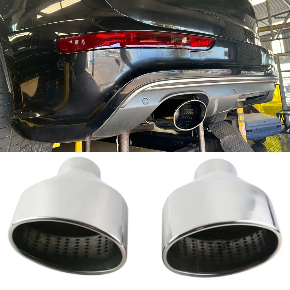 1 unidad de punta de escape ovalada universal de 63 mm para coche, silenciador de acero inoxidable 304 pulido con salida inclinada para RS3 RS4 RS5 A6 A7
