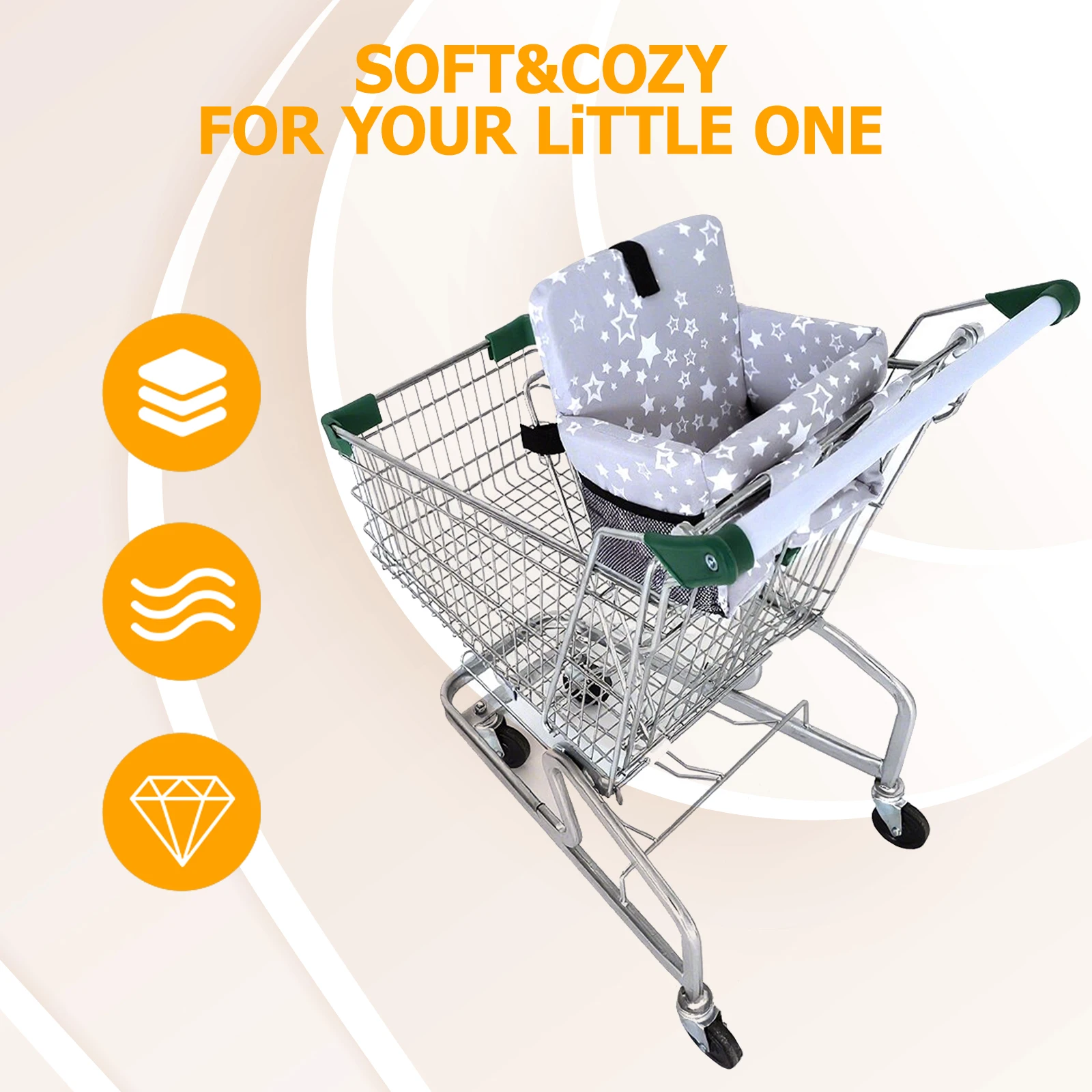 Funda para carrito de compras para bebé, funda para silla alta, funda para carrito de comestibles, funda para asiento de carrito para bebé, asiento para carrito de compras