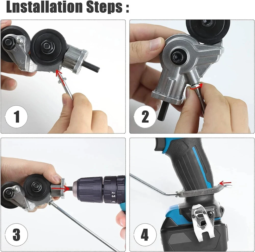 Accesorio Cortador de Placas para Taladro Eléctrico, Cortador de Láminas Metálicas de Doble Cabezal, Tijeras Perforadoras de Placas, Herramientas de Corte Libre
