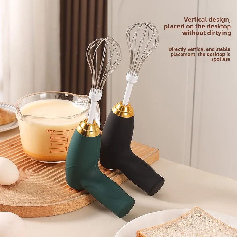 Batidora Eléctrica, Espumador de Leche, Batidor de Huevos Manual, Cafetera Portátil, Máquina para Crema de Pasteles, Batidora de Masa para Cocina