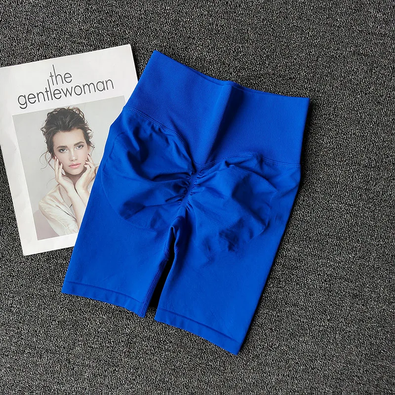 Pantalones cortos de Yoga sin costuras para mujer, pantalones cortos de entrenamiento de cintura alta, mallas de gimnasio con Control de barriga, pantalones cortos transpirables para correr, verano