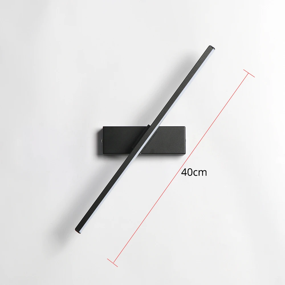 Aplique de pared para cabecera de dormitorio 330 °   Lámpara de pared LED para interiores con ángulo de luz ajustable giratorio, accesorio de iluminación Simple, AC90-260V de aluminio