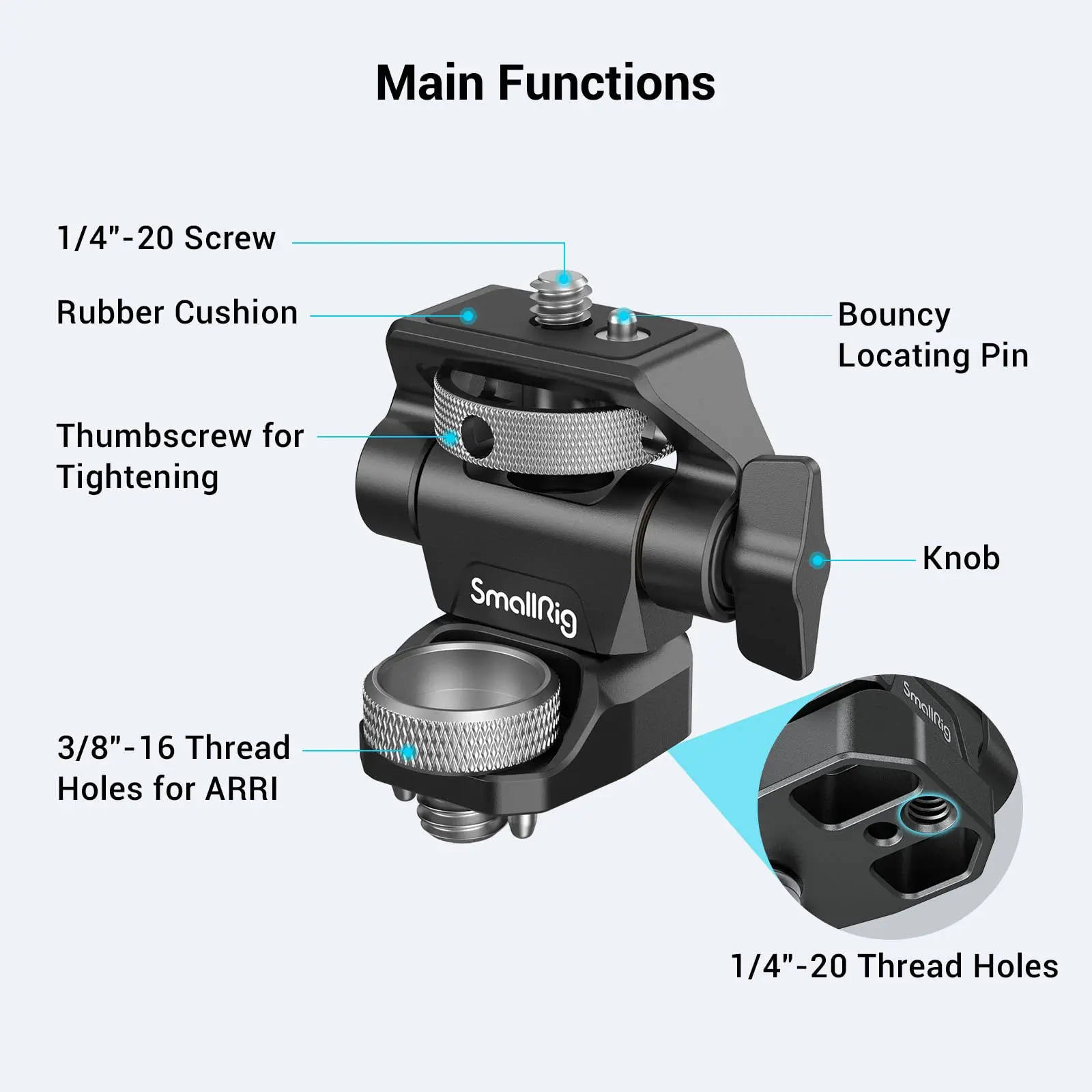 SmallRig-abrazadera para cámara DSLR, montaje de Monitor ajustable giratorio e inclinable con tornillos para luz de Flash de Monitor, accesorio DIY 2903B