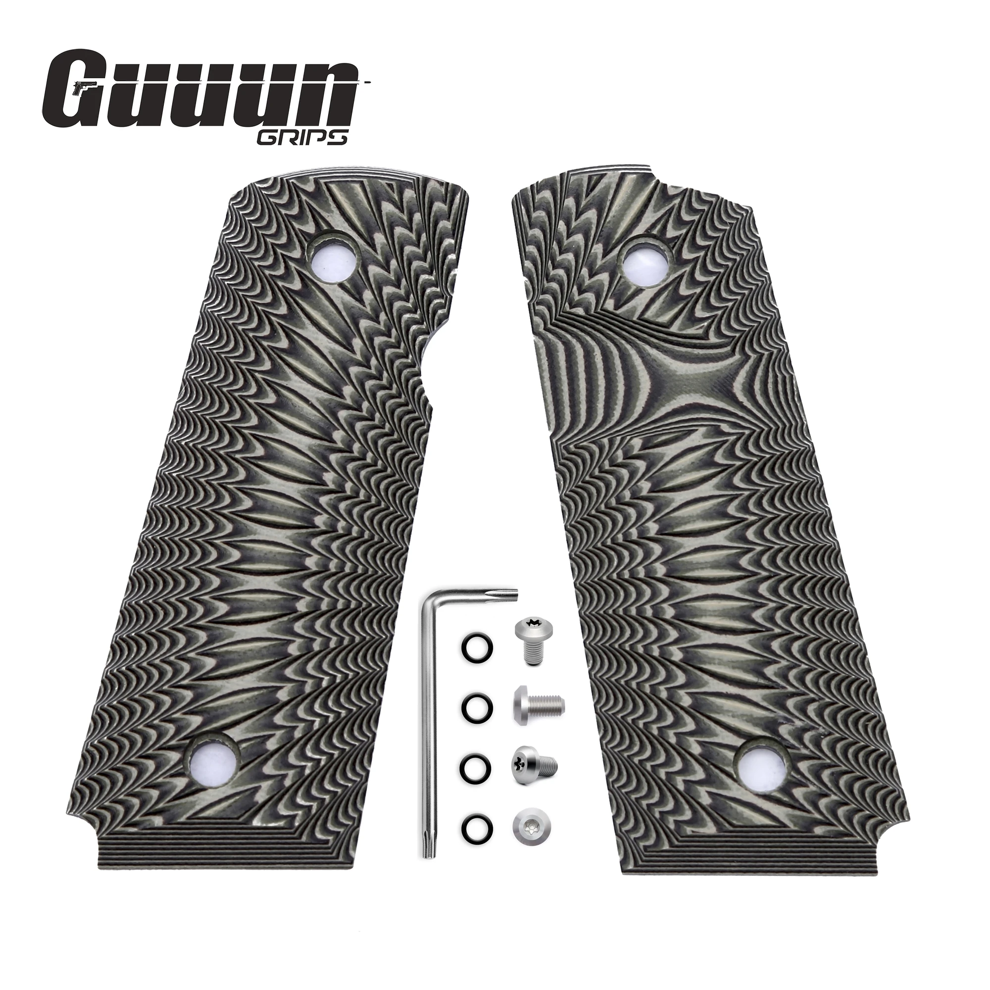 Puños Guuun G10 para textura Sunburst compacta / oficial 1911 - 10 opciones de color
