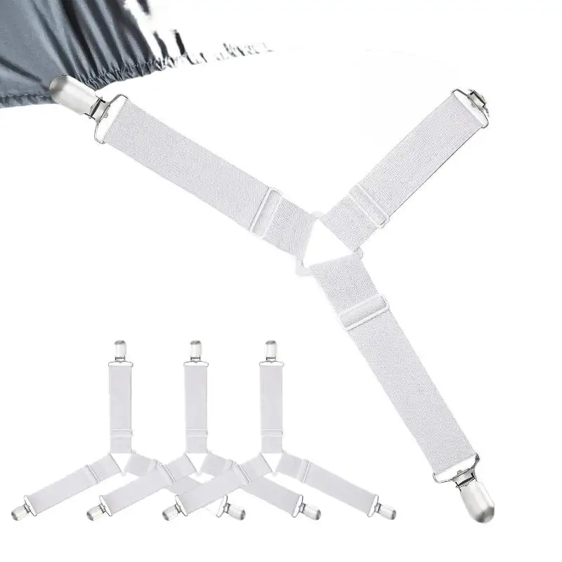 Sujetador de Sábanas Ajustable Elástico con 12 Clips, Sujetador Fijo para Colchón, Sujetadores de Cubiertas y Mantas, Correa Antideslizante - Nuevo