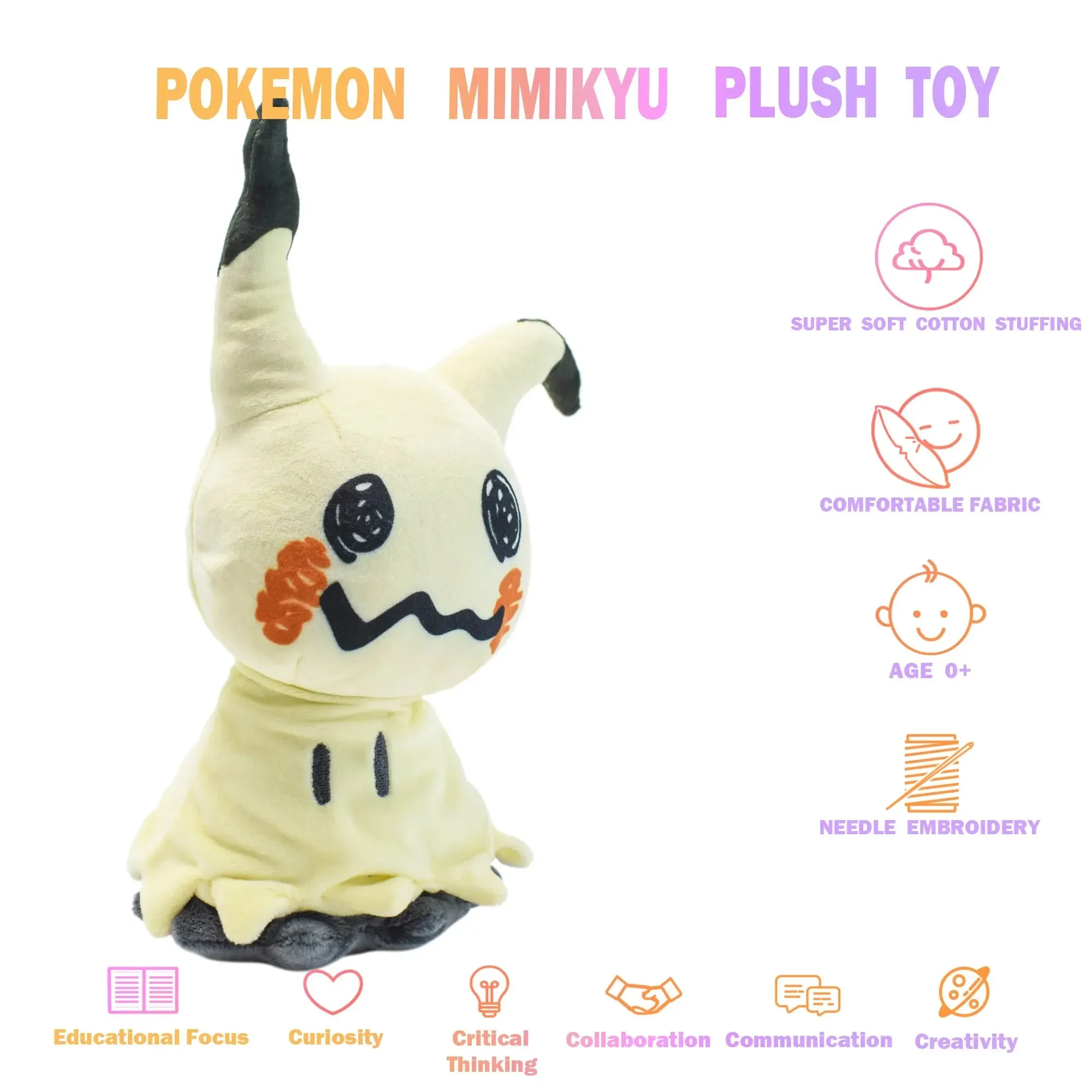 Mimikyu Eevee Peluche de juguete, Regalos de cumpleaños para niños, Navidad, Muñecas de personajes de anime de 7"