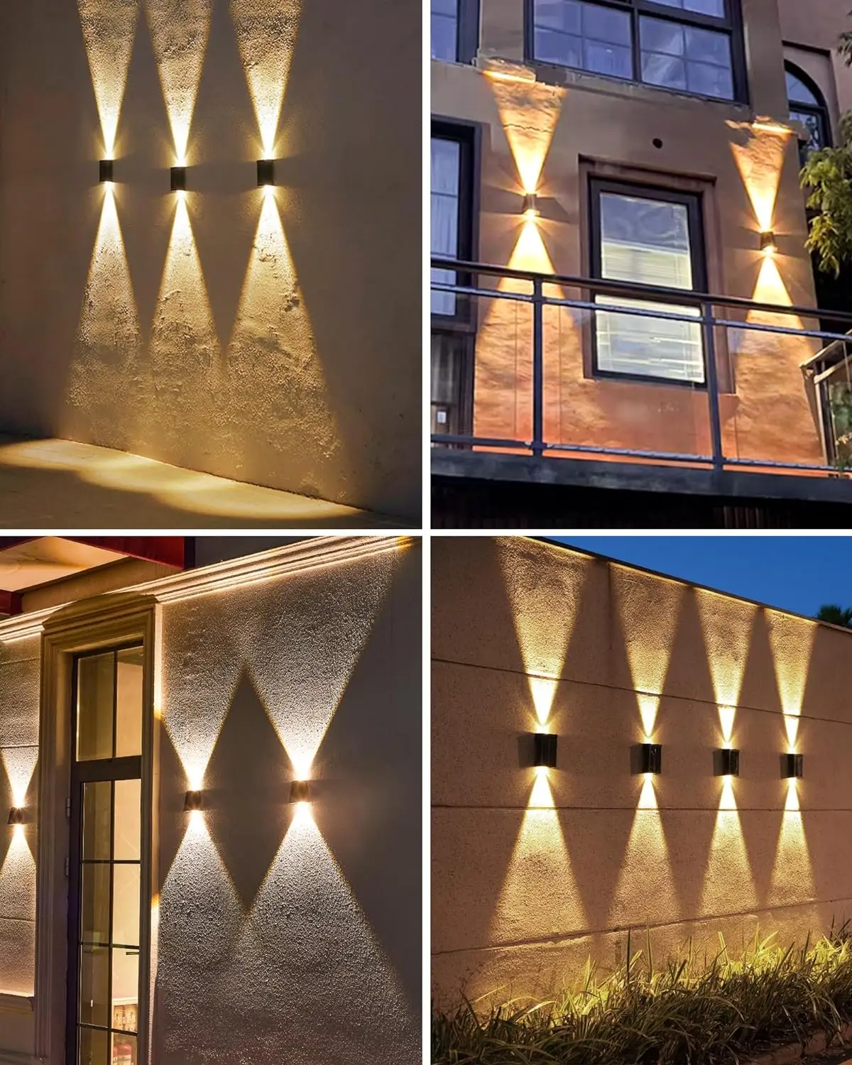 Lámpara Solar de pared de 2 LED, luces solares impermeables para decoración de jardín al aire libre, iluminación luminosa arriba y abajo para calle, balcón, jardín, Villa