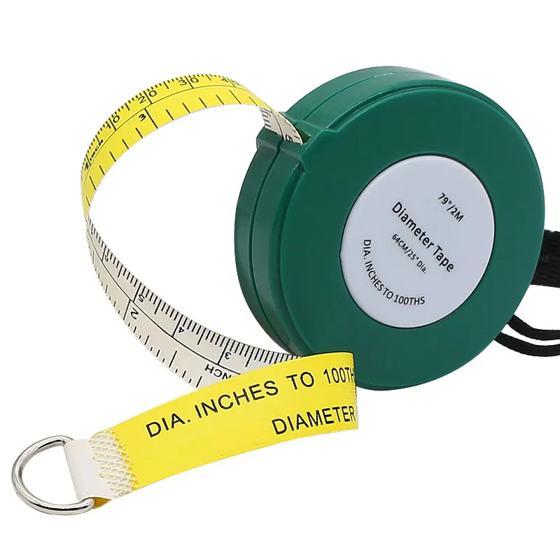 Cinta métrica para el diámetro de los árboles, Cinta métrica retráctil y suave de PVC, herramienta de medición de 2000 mm y 79 pulgadas, para árbol de jardinería profesional