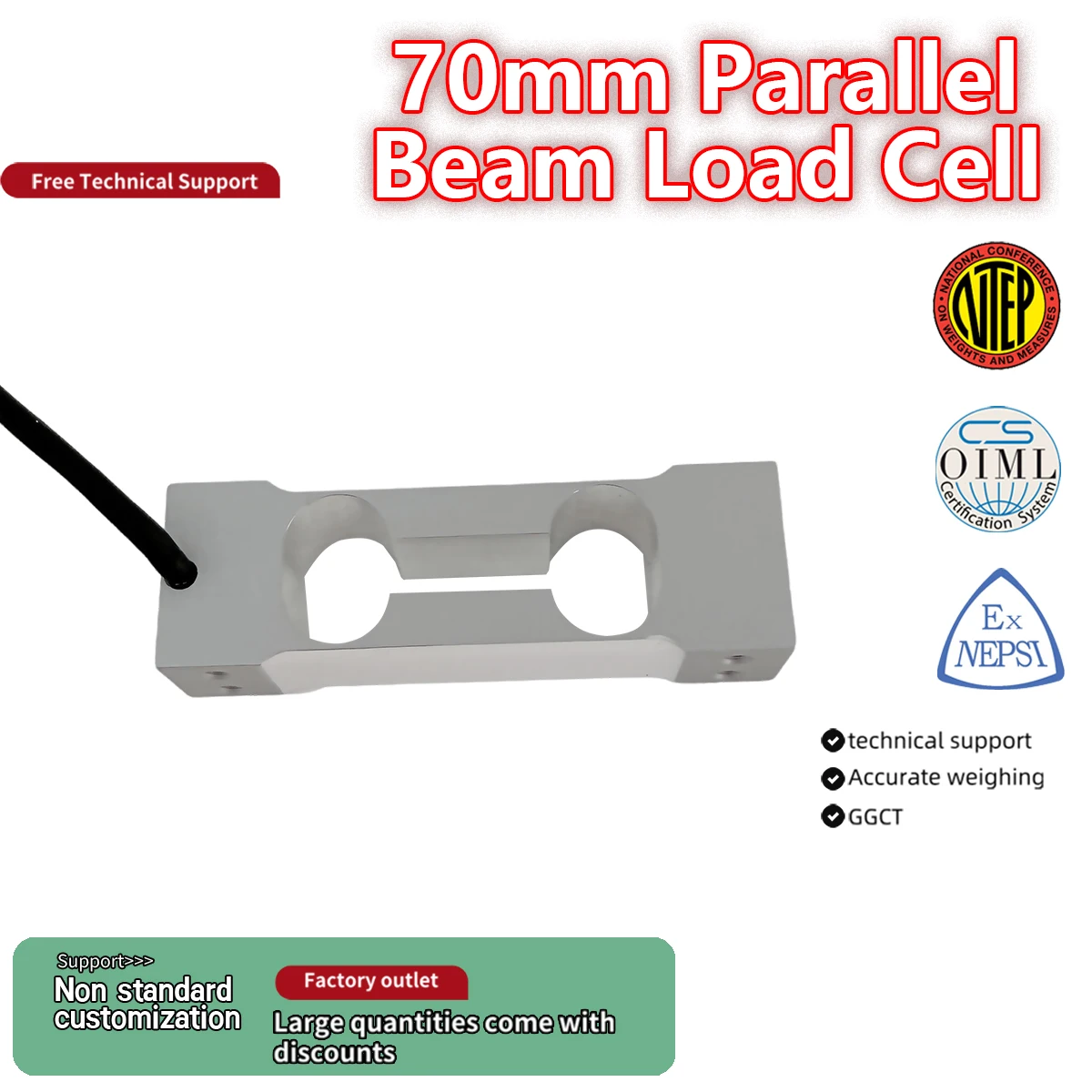 Sensor de Carga de Punto Único de Alta Precisión de Aleación de Aluminio ZZPA6 MAVIN 0.6kg 1kg NA6 para Báscula de Café T70