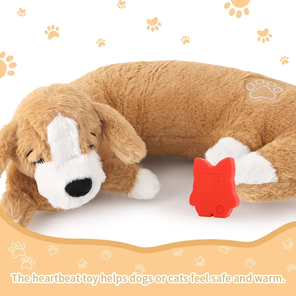 Juguete de latido del corazón para perros, almohada curva cómoda, juguete de latido del corazón para entrenamiento del comportamiento, juguete de peluche de latido del corazón para perros y gatos
