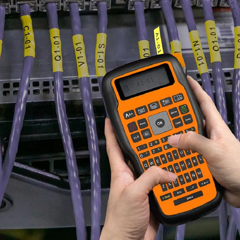 Impresora de Etiquetas Portátil E1000PRO con Tubo AHS231 631 Compatible con la Máquina de Etiquetas de Mano Brother Ptouch, Etiquetadora Industrial