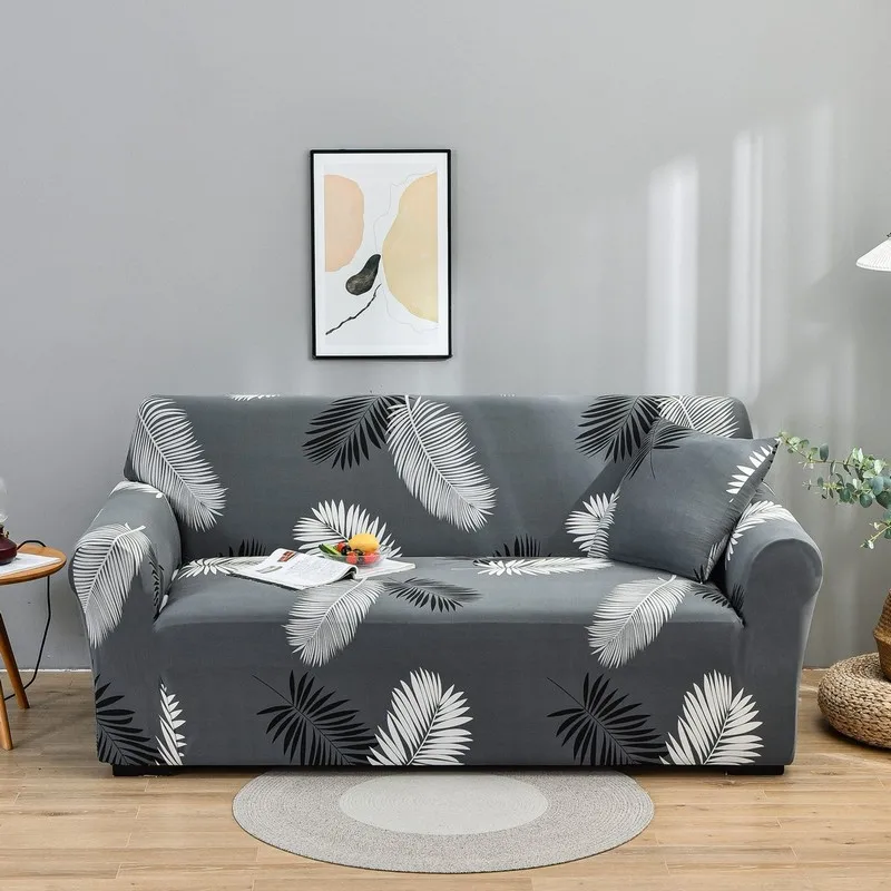 Funda de sofá elástica estampada para sala de estar, funda de sofá combinada en forma de L, decoración del hogar, 1/2/3/4 asientos extraíbles