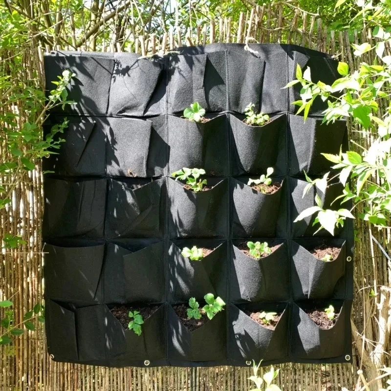Bolsa de cultivo de plantas verdes, macetero Vertical con bolsillos de gran tamaño, bolsas de cultivo de verduras para jardín, suministro de flores, bolsa para macetero de jardín