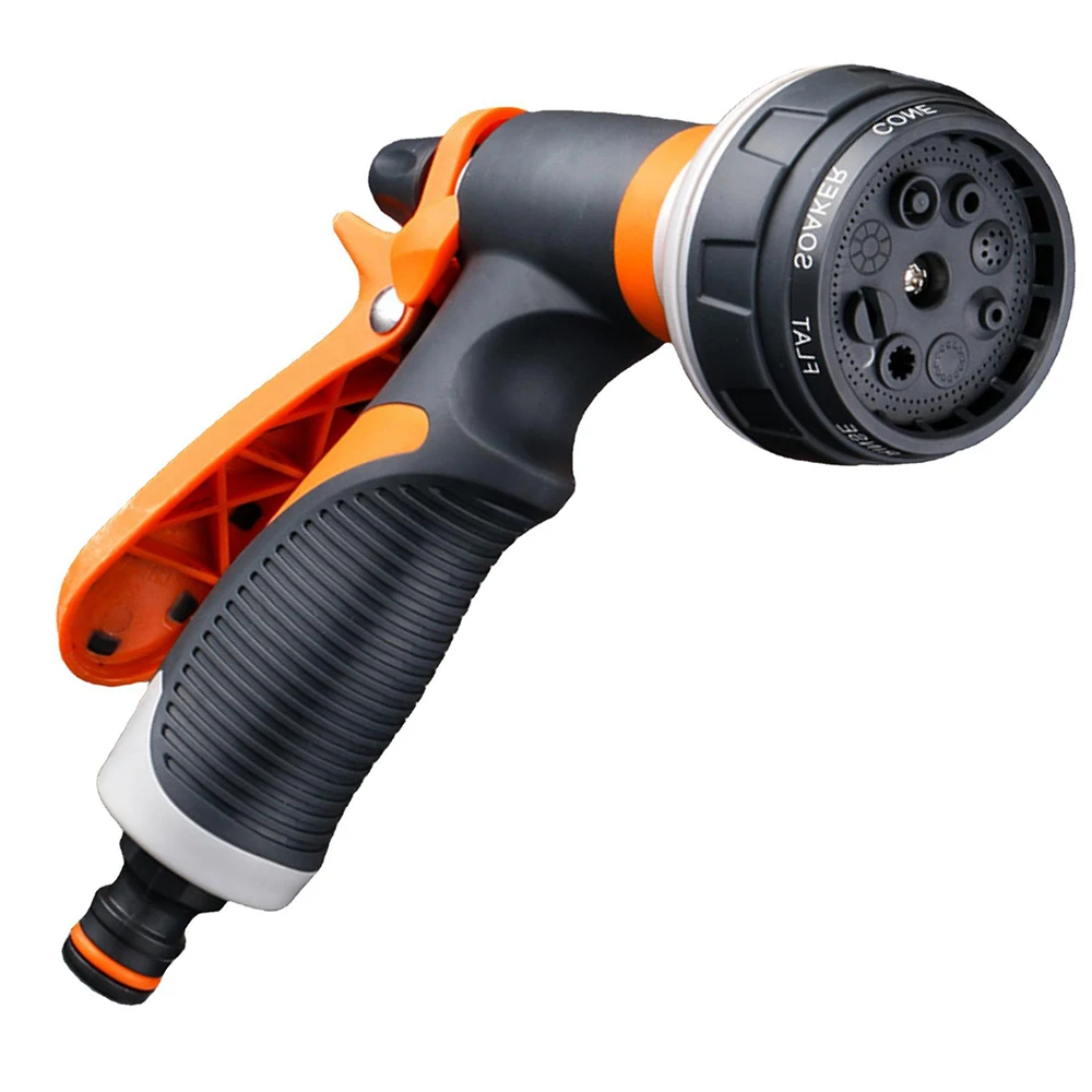 Pistola de riego para jardín, pulverizador de alta presión de 8 modos, boquilla de riego ajustable para plantas, césped, patio, aspersor de riego