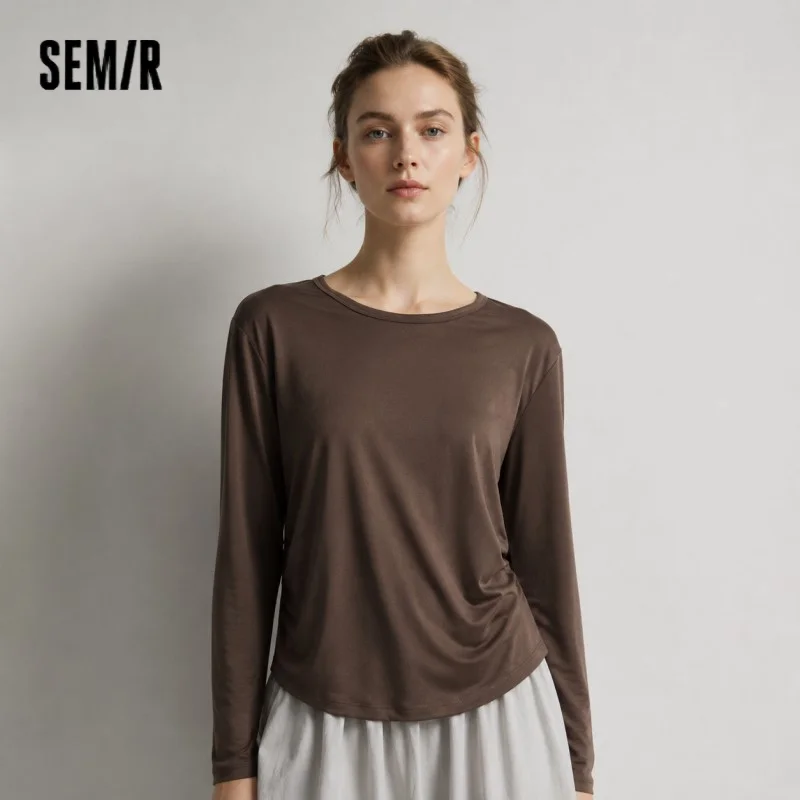 Semir-camisetas de manga larga para mujer, Top corto ajustado, forro polar térmico, Top versátil liso para invierno, ropa para mujer Bts 2025