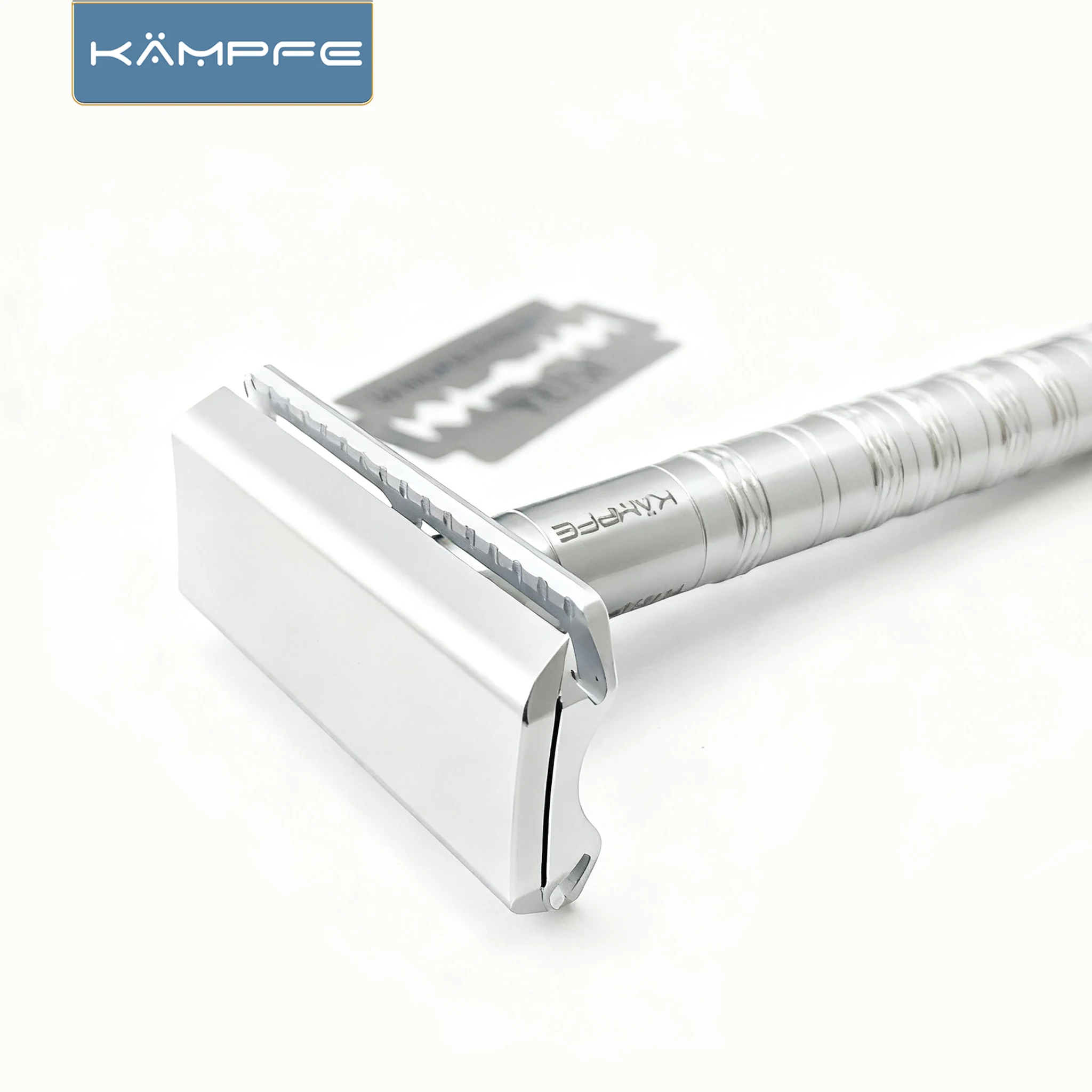Afeitadora de seguridad de doble filo KAMPFE, afeitadora manual clásica de acero inoxidable, afeitado en húmedo, cabezal angulado de 30 grados para hombres