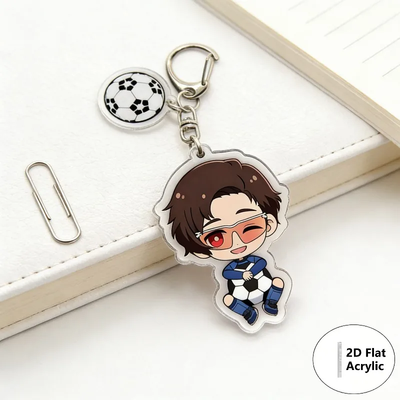 Lote de 8 llaveros de anime BLUE LOCK, accesorios bonitos para bolsos, colgante de llavero, regalo de dibujos animados de acrílico para amigos, venta al por mayor