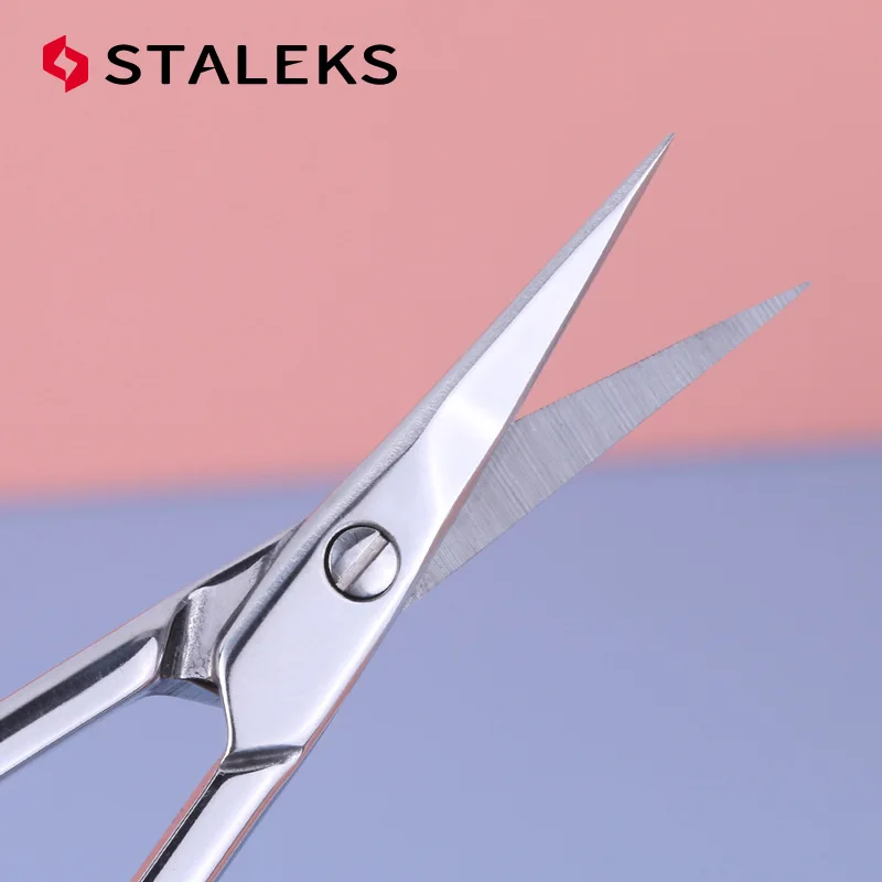 STALEKS SC-21-1 tijeras para cutículas de uñas, tijeras para cejas de acero inoxidable, manicura, elimina la piel muerta, herramienta de maquillaje para el cabello de la nariz
